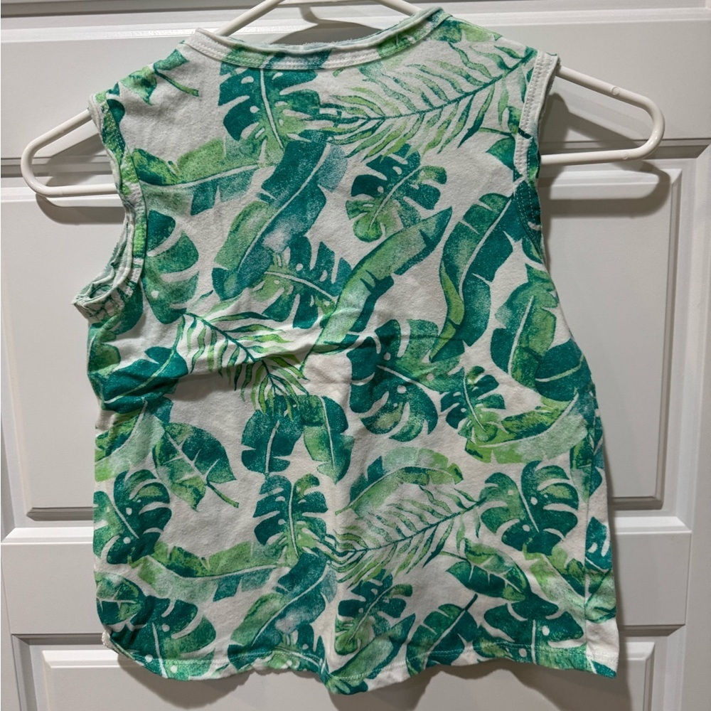 Green Tropical Print Tank Top and blue tank top bundle - Picture 4 of 7